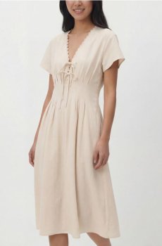 Reserved - Сукня міді з ліоцелем - нюдовий - 433IK-02X