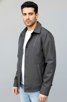 Мужская серая куртка-рубашка  DV-111-grey
