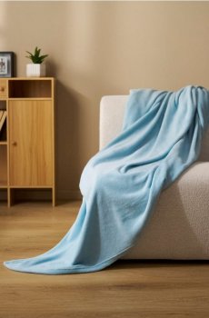 Плед гладкий - light blue