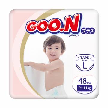 Подгузники Goo.N Plus унисекс, размер L (для детей 9-14 кг), 48 шт Подгузники Goo.N Plus унисекс, размер L (для детей 9-14 кг), 48 шт