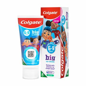 Зубная паста для детей Colgate Big Kids Smiles от 6 до 9 лет Нежная мята, 50 мл Зубная паста для детей Colgate Big Kids Smiles от 6 до 9 лет Нежная мята, 50 мл