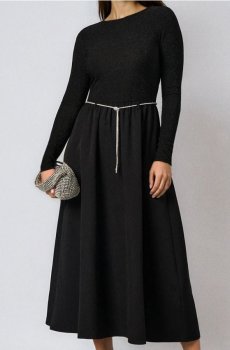 Сукня з поясом - чорний