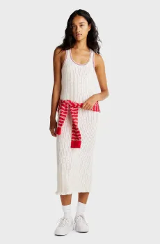 Женское белое платье TJCW MAXI POINTELLE Белый M Tommy Jeans DW0DW20205