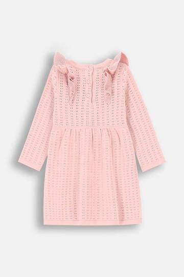 Детское хлопковое платье Coccodrillo цвет розовый mini прямое CUTE GIRL NEWBORN Детское хлопковое платье Coccodrillo цвет розовый mini прямое CUTE GIRL NEWBORN
