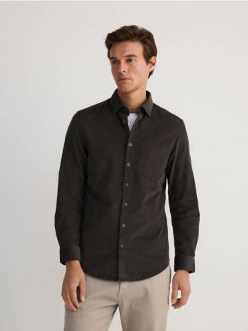 Reserved - Сорочка slim fit із високим вмістом бавовни - темно-сірий - 182BK-90X Reserved - Сорочка slim fit із високим вмістом бавовни - темно-сірий - 182BK-90X