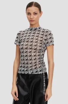 Женский топ с узором Разноцветный XL HUGO 50537187;963