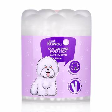 Ватные палочки Just Kawaii Лапка, бумажный стик, 160 шт