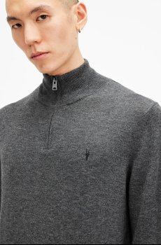 Шерстяной свитер AllSaints KILBURN ZIP FUNNEL