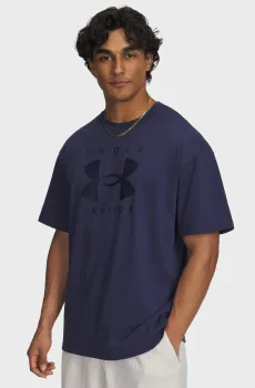 Мужская темно-синяя футболка UA M HW OS Branded SS Синий M Under Armour 1389146-403