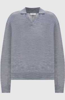 Серый меланжевый пуловер из шерсти