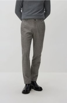 Reserved - Чіно штани slim у клітинку - темно-сірий - 975EV-90P