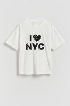 Reserved - Футболка з аплікацією - кремовий - 860GB-01X