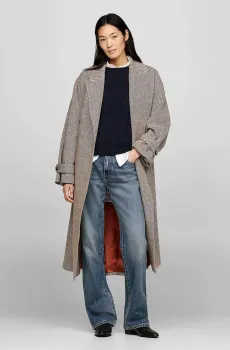 Женское шерстяное пальто с узором  RLX WOOL HERRINGBONE BELTED Разноцветный M-L Tommy Hilfiger WW0WW43159