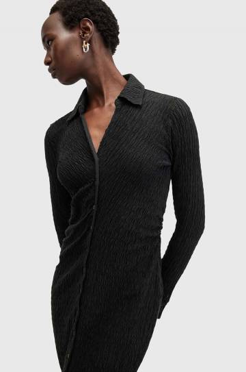 Платье AllSaints CONNIE MIDI DRESS цвет чёрный midi облегающее W106DB Платье AllSaints CONNIE MIDI DRESS цвет чёрный midi облегающее W106DB