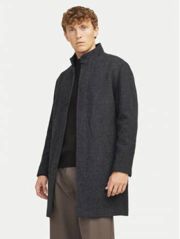 Jack&Jones Вовняне пальто Wilson 12259449 Чорний Regular Fit Jack&Jones Вовняне пальто Wilson 12259449 Чорний Regular Fit