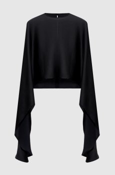 Черная блузка с шелком