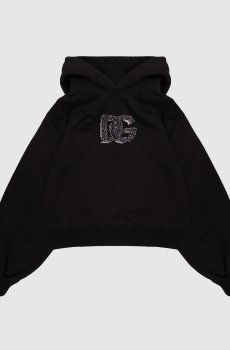Детские черные худи с логотипом
