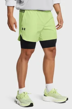 Мужские салатовые шорты UA Peak Woven 2in1 Sts Салатовый S Under Armour 1378604-304