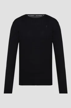 Мужской черный шерстяной джемпер Черный XXL Karl Lagerfeld 553399.655000;990