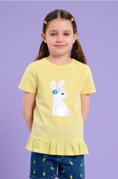 Футболка з рюшем - жовтий