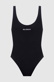 Черный купальник с принтом логотипа