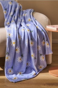 Плед із квітами - light blue