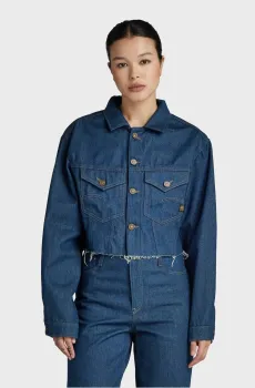 Женская темно-синяя джинсовая куртка Cutoff Синий M G-Star RAW D24338,D547