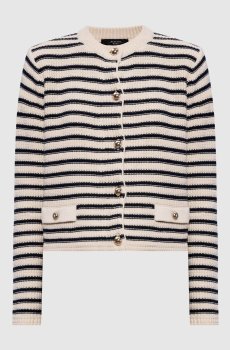 Бежевый кардиган VODKA в полоску