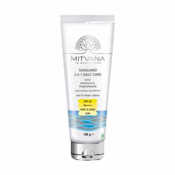 Уценка! Солнцезащитный крем для лица Mitvana Sunguard 2 in 1 Daily Care Matte Finish Cream, SPF 30 PA++++, 100 г Уценка! Солнцезащитный крем для лица Mitvana Sunguard 2 in 1 Daily Care Matte Finish Cream, SPF 30 PA++++, 100 г