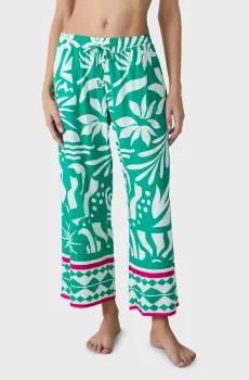 Женские зеленые брюки с узором FAEZA Зеленый L Etam 6552382