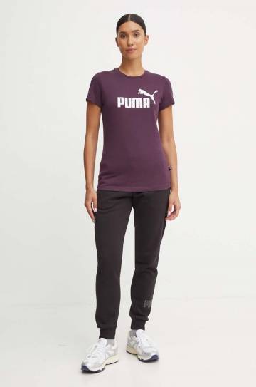 Детская хлопковая футболка Puma цвет фиолетовый Детская хлопковая футболка Puma цвет фиолетовый