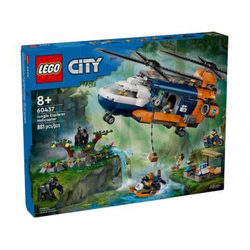 Конструктор LEGO Вертолет в базовом лагере для исследования джунглей, 881 деталь, от 8 лет (60437)