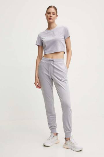 Футболка из велюра Guess COUTURE цвет фиолетовый V3BI01 KBXI2 Футболка из велюра Guess COUTURE цвет фиолетовый V3BI01 KBXI2