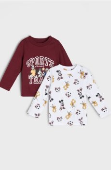 Бавовняні футболки з принтом 2 pack Mickey Mouse - бордовий
