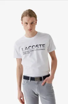 Мужская белая футболка Белый S Lacoste TH030606B
