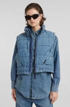Женский синий джинсовый жилет Padded Mae vest wmn Синий XS G-Star RAW D25344,D777