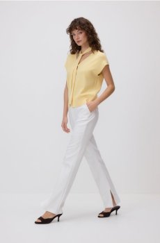 Reserved - LADIES` TROUSERS - білий - 022KK-00X