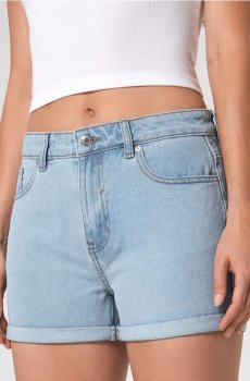 Джинсові шорти high waist mom - синій