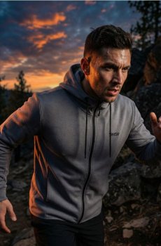 Худі на блискавці - сірий