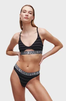Женские черные трусики в полоску Черный XS Karl Lagerfeld 236W2108