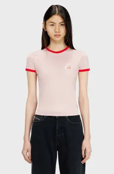 Женская розовая футболка MAGLIETTA Розовый S Diesel A21919 0QHHA