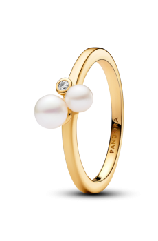 Каблучка з дуетом перлин