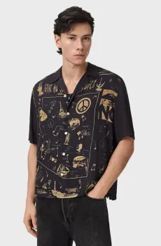 Мужская черная рубашка PACIFY Черный L AllSaints M085SD