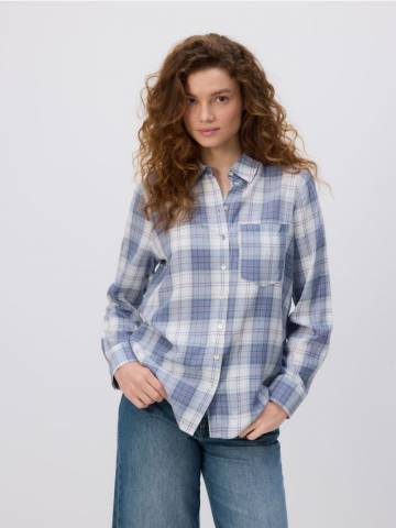 Reserved - Картата віскозна сорочка - лавандовий - 9541H-04X