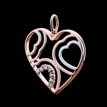 Золотая подвеска "Сердце" п00868 Золотая подвеска "Сердце" п00868