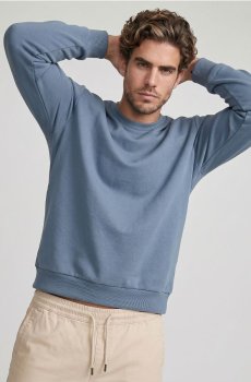 Базова кофта crewneck з домішкою бавовни - синій