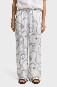 Женские белые брюки с узором REL SAILING PRINT DRAWSTRING PANTS Белый 34 Gant 4150359