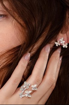 Серьги покрытые серебром Lilou Papillon