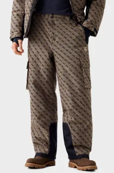 Мужские бежевые лыжные брюки с узором Бежевый XL Guess M5BB77.WF182;FN4K