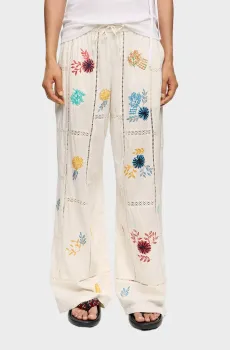 Женские белые брюки с узором Белый S Bimba Y Lola 251BR6024.10609